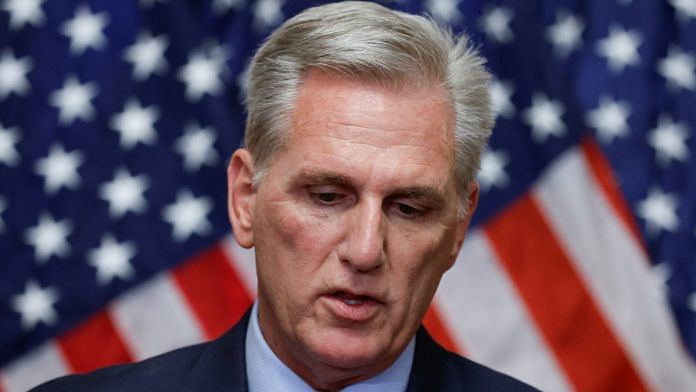 Former Speaker of the House Kevin McCarthy (R-CA) speaks to reporters after he was ousted from the position of Speaker by a vote of the House of Representatives at the U.S. Capitol in Washington, U.S. | Reuters