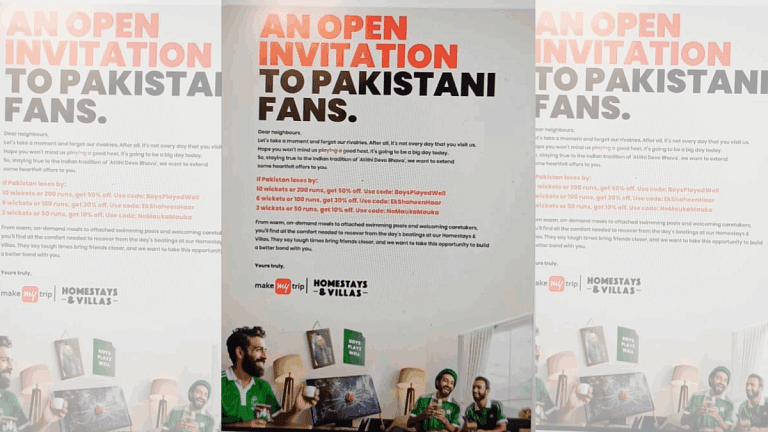 ‘If Pakistan loses by 10 wickets, get 50% off’ — MakeMyTrip ad targets Pakistan fans, gets slammed