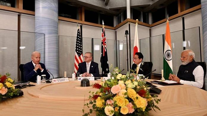 Prime Minister Narendra Modi with US President Joe Biden, Japanese Prime Minister Fumio Kishida and Australian Prime Minister Anthony Albanese in Hiroshima this year | Photo: ANI
