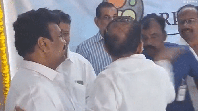 Still from video of Telangana Home Minister Mahmood Ali slapping his PSO | Photo: X: @zson_bakka