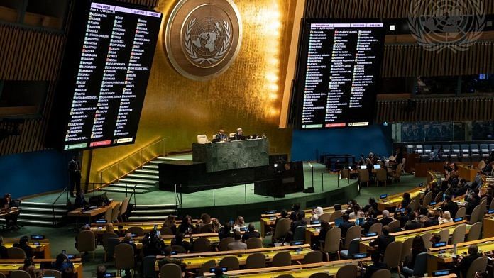 UNGA adopts resolution on 'Protection of Civilians and Upholding Humanitarian Obligations' in Gaza, Friday | Courtesy: UN