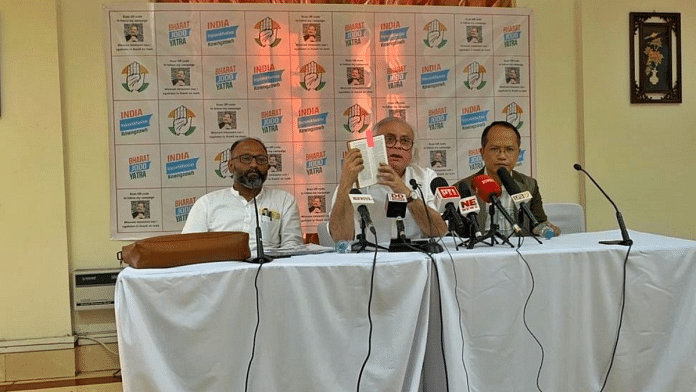 Former Union minister and Congress leader Jairam Ramesh addressed mediapersons in Aizawl | Isaac Zoramsanga | ThePrint