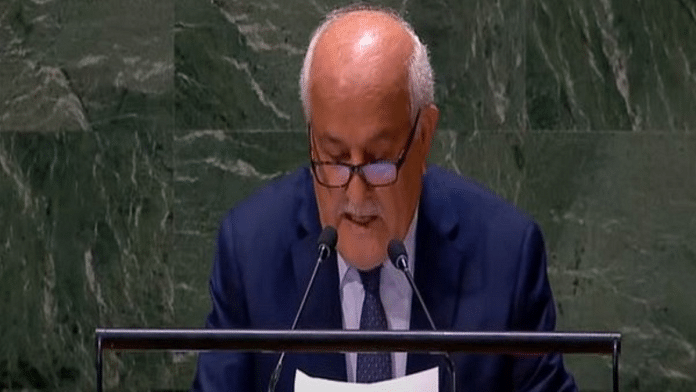 Riyad Mansour, Permanent Observer of Palestine to the United Nations (Image Credit: YouTube/UnitedNations)