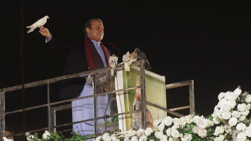 Nawaz Sharif at his first rally in Pakistan after a self-imposed four-year exile | Reuters