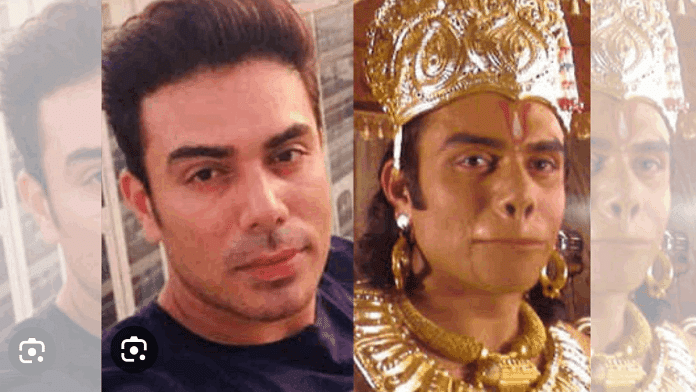 Actor-turned-politician Vikram Mastal; his Hanuman avatar for TV show Ramayana | By special arrangement