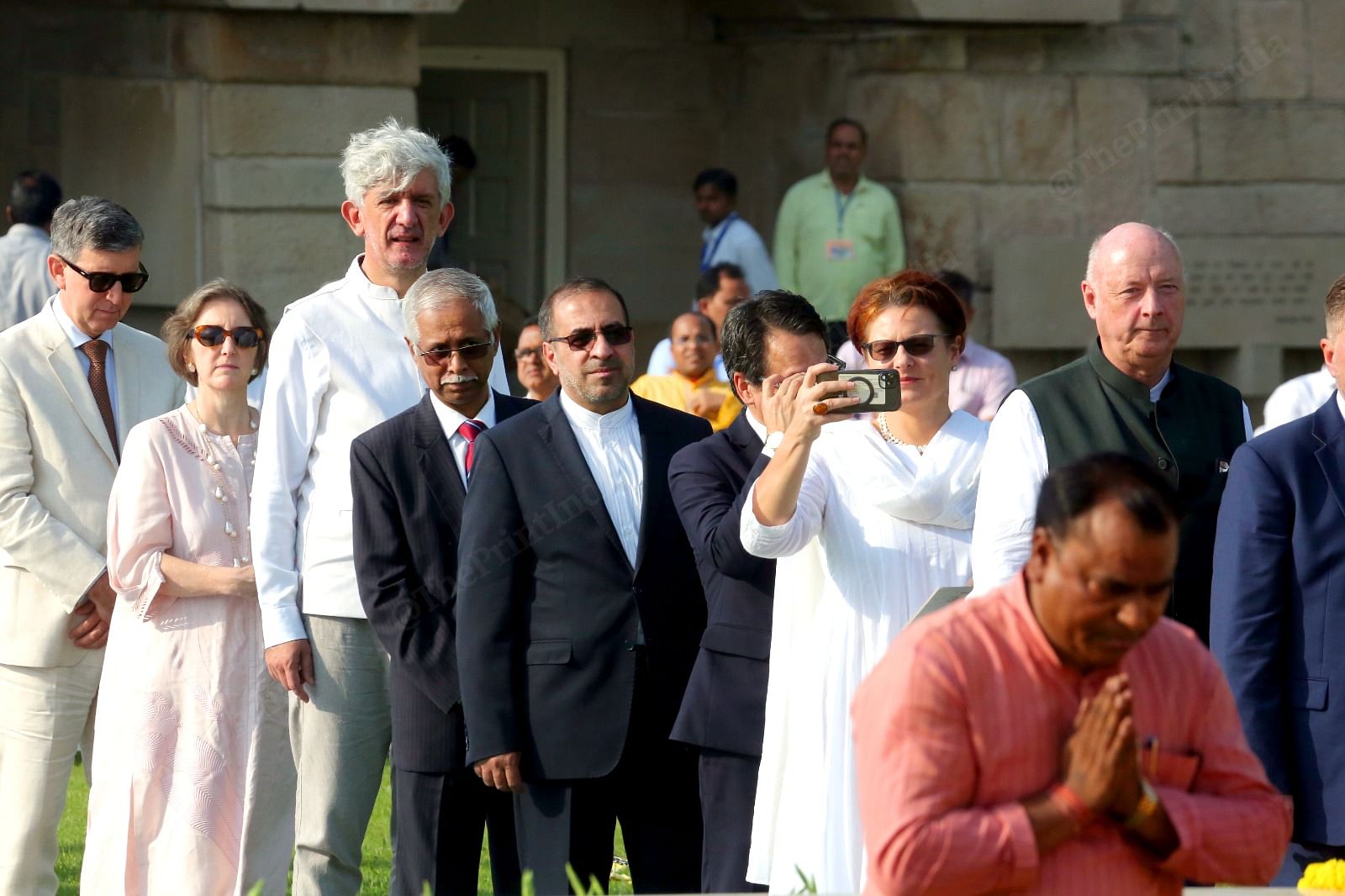 Diplomats standing in queue to pay their respects to Mahatma Gandhi at Rajghat | Praveen Jain | ThePrint