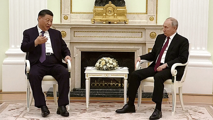 File photo of Chinese President Xi Jinping with Russian President Vladimir Putin | ANI