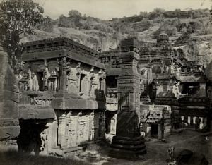External View of Kailash Temple (Ellora) from the Southern Front Terrace, Photographer: Frith, c. 1870 | Image courtesy of Wikimedia Commons.