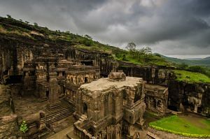 Side View of Cave 16, Ellora Caves, Photographer: Ganesh.Subramaniam85, c. 2016 | Image courtesy of Wikimedia Commons