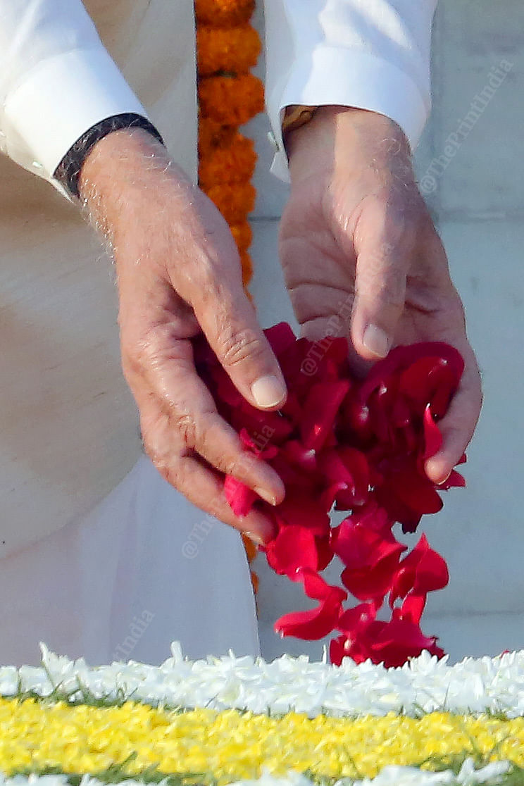 The Prime Minister offering flower petals at the memorial | Praveen Jain | ThePrint