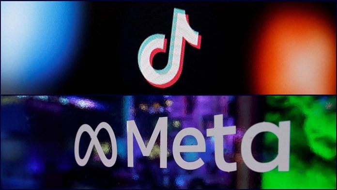 TikTok and Meta Platforms logos | File photo via Reuters