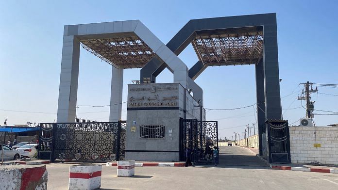 A general view of the Rafah border crossing point with Egypt, as Palestinians with dual citizenship waits outside the Rafah border crossing, in the hope of getting permission to leave Gaza, amid the ongoing conflict between Israel and Palestinian Islamist group Hamas, in Rafah in the southern Gaza Strip | Reuters