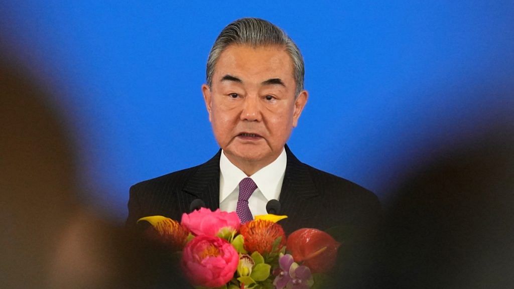 Chinese Foreign Minister Wang Yi speaks during the opening ceremony of the diplomatic symposium at the Diaoyutai State Guesthouse on October 24, 2023 in Beijing, China. Ken Ishii/Pool via REUTERS/File Photo