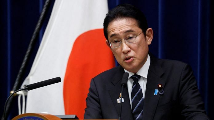 FILE PHOTO: Fumio Kishida, Japan's prime minister, speaks during a news conference at the prime minister's official residence in Tokyo, Japan, November 2, 2023. Kiyoshi Ota/Pool via REUTERS/File Photo