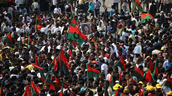 Supporters of Bangladesh Nationalist Party (BNP) join in a rally at Naya Paltan area in Dhaka, Bangladesh | Reuters