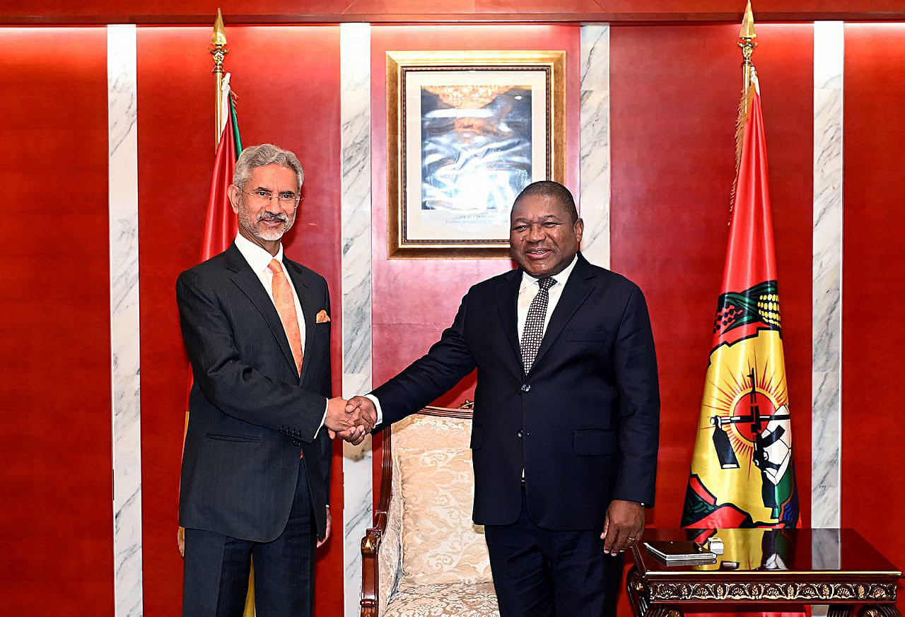 File photo of External Affairs Minister S Jaishankar with Mozambique President Filipe Nyusi in April | ANI