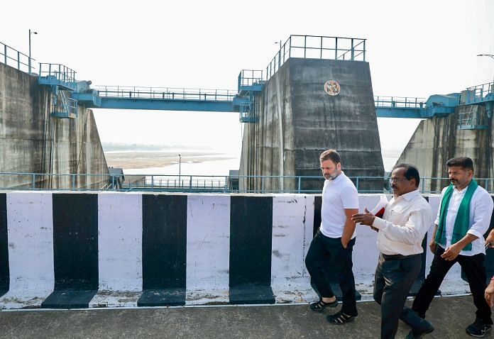 Congress leader Rahul Gandhi visits Medigadda barrage which is a part of Kaleshwaram Lift Irrigation Scheme in Telangana | ANI