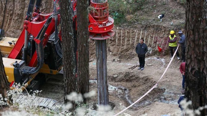 Vertical digging under way at the site of the Silkyara tunnel collapse | Suraj Singh Bisht | ThePrint