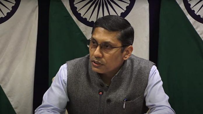 MEA spokesperson Arindam Bagchi during weekly press conference | YouTube @ Ministry of External Affairs, India