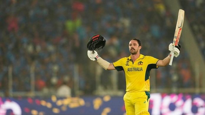 Australia's Travis Head celebrates his century during the ICC Men’s Cricket World Cup 2023 final match between India and Australia | PTI