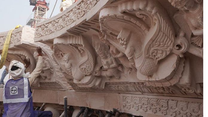 Construction work of the Ram Janmabhoomi Temple underway in Ayodhya in November, 2023 | Photo: ANI