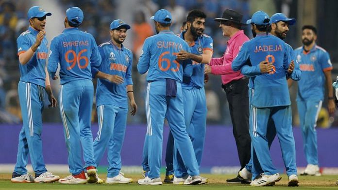 India players celebrate after winning the match and advancing to the finals | Reuters