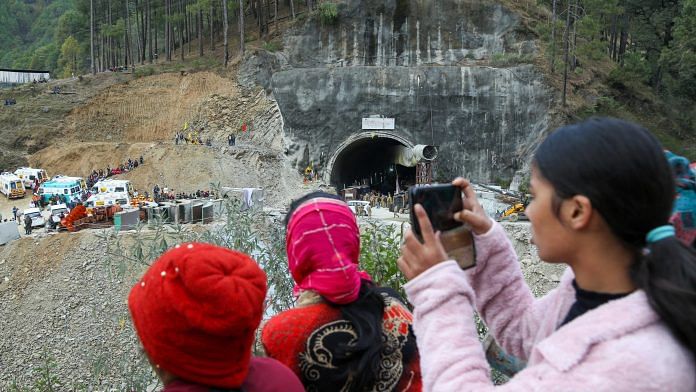 A girl making a video of silkyara tunnel where 41 workers were trapped | Suraj Singh Bisht | ThePrint