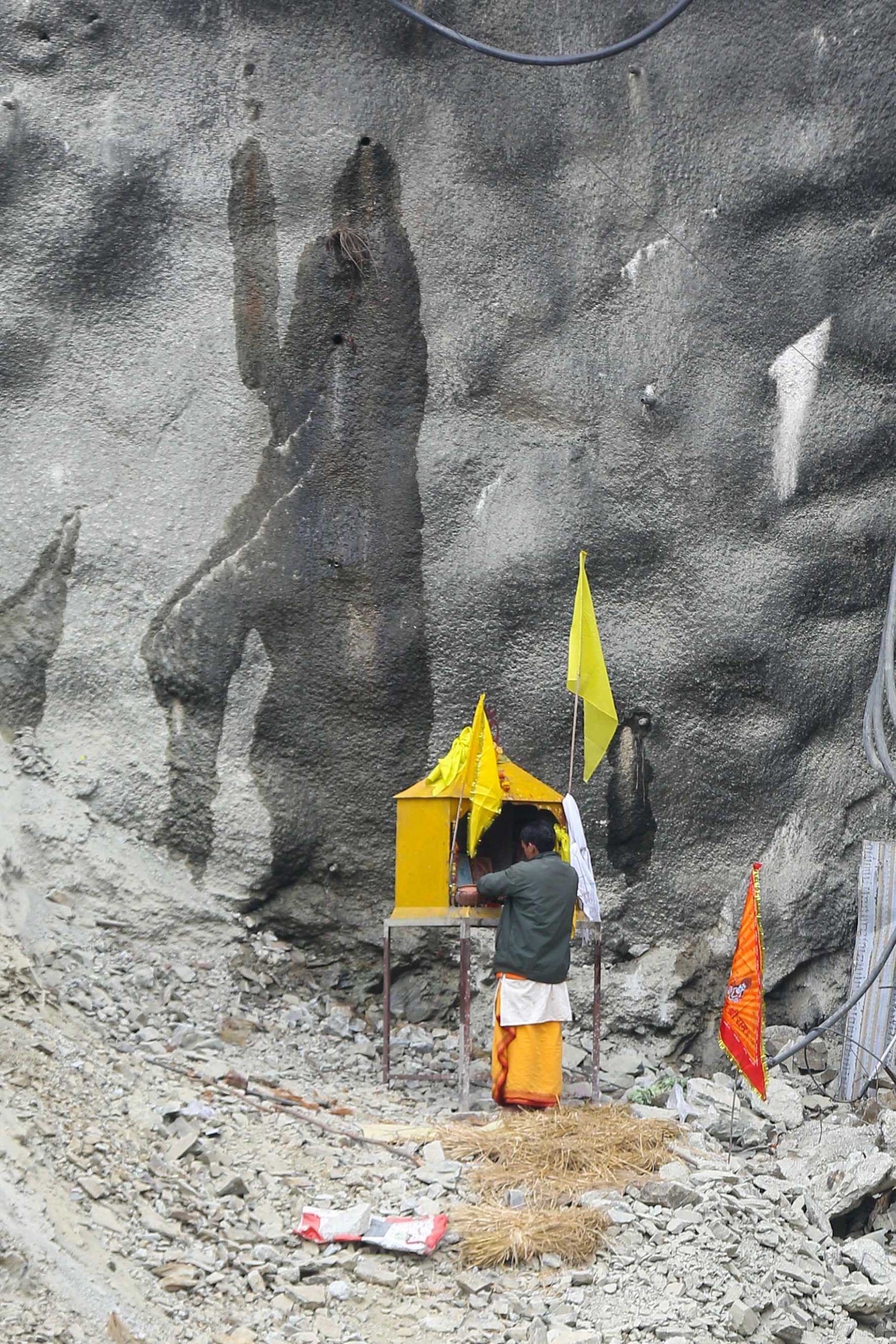 A formation of Lord Shiva seen outside the Silkyara Tunnel during a rescue operation | Suraj Singh Bisht | ThePrint