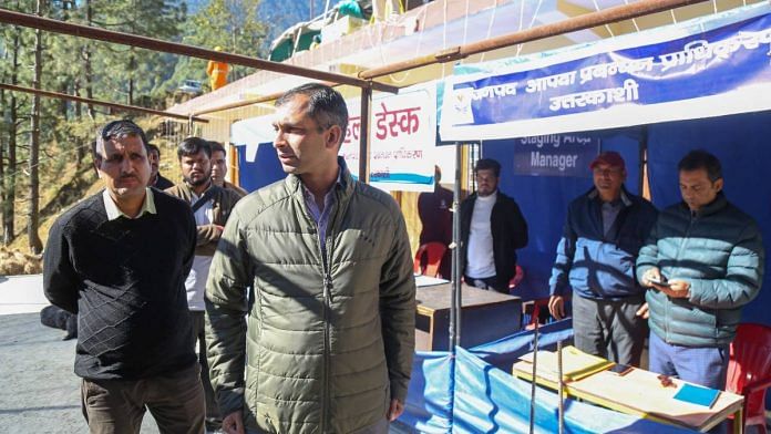 Uttarkashi district magistrate Abhishek Ruhela at the rescue site | Photo: Suraj Singh Bisht/ThePrint