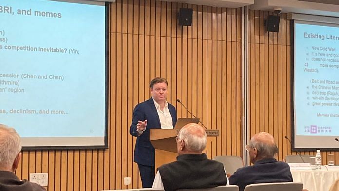 Ivan W Rasmussen speaking at the India International Centre | Keshav Padmanabhan | ThePrint
