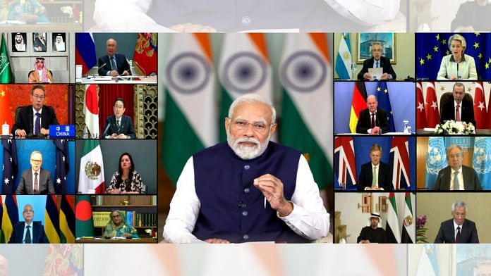 Prime Minister Narendra Modi hosts the virtual G20 Leaders' Summit on 22 November, 2023 | Photo: ANI