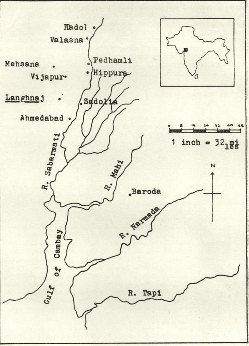 location of Langhnaj in North Gujarat | CORVINUS & K. A. R. KENNEDY, 1963