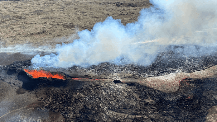 File photo of lava flowing after the eruption of a volcano in the Reykjanes Peninsula, Iceland, in July this year | Reuters