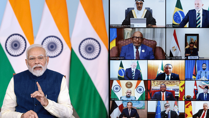 Prime Minister Narendra Modi virtually addresses the concluding session of the 2nd Voice of the Global South Summit in New Delhi on Friday | ANI