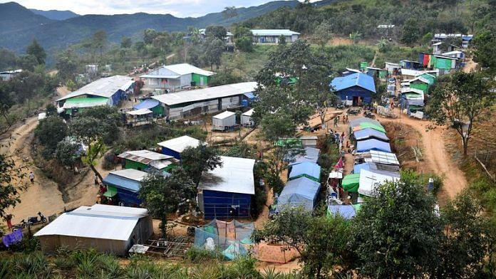 A view of a relief camp where people who fled Myanmar stay, at the border village of Zokhawthar, Champhai district, in Mizoram on 15 November, 2023 | REUTERS/Chanchinmawia