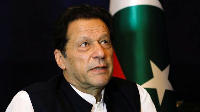 Former Pakistani Prime Minister Imran Khan pauses as he speaks with Reuters during an interview, in Lahore, Pakistan March 17, 2023. REUTERS/Akhtar Soomro/File photo