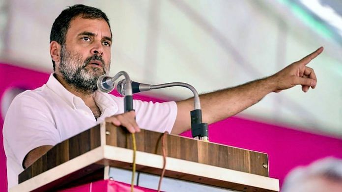 Congress leader Rahul Gandhi addresses a public meeting ahead of Rajasthan Assembly elections, in Vallabhnagar, on Tuesday | PTI Photo