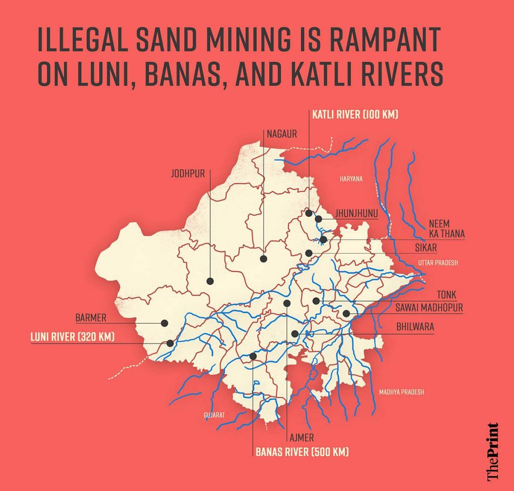 Illegal sand mining in 3 Rajasthan rivers 