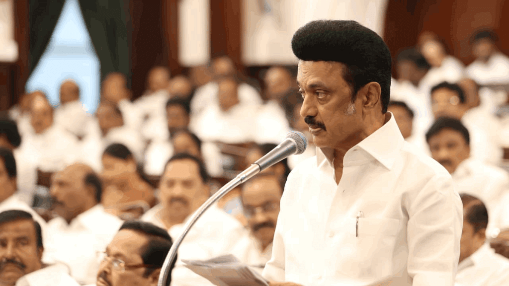 Tamil Nadu CM M.K. Stalin addresses the assembly Saturday | X: @Udhaystalin