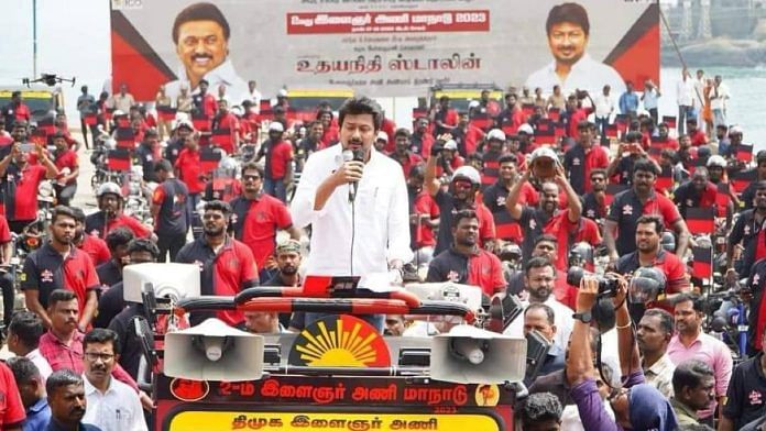 Udhayanidhi Stalin flags off the DMK bike rally in Kanyakumari on 15 November | Photo: By special arrangement