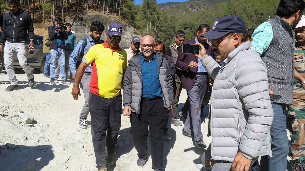 A team from the PMO and geo-mapping experts at the site | Photo: Suraj Singh Bisht/ThePrint