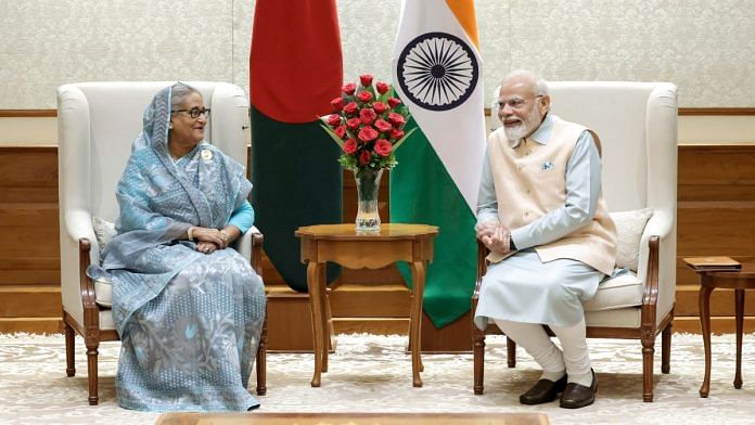 File photo of Sheikh Hasina and Modi | ANI