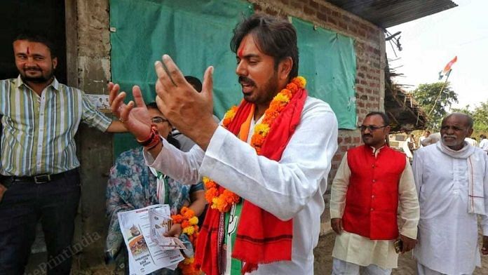 Vikram Mastal, Congress candidate from Budhni, on the campaign trail | Praveen Jain | ThePrint