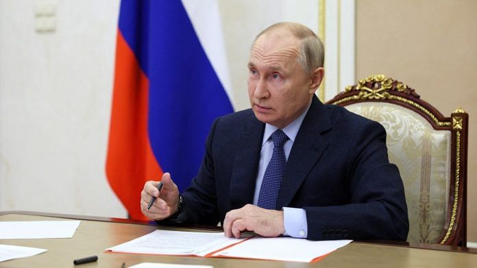 Russian President Vladimir Putin chairs a meeting at the Kremlin in Moscow on 27 Oct 2023| Sputnik/Gavriil Grigorov/Pool via Reuters