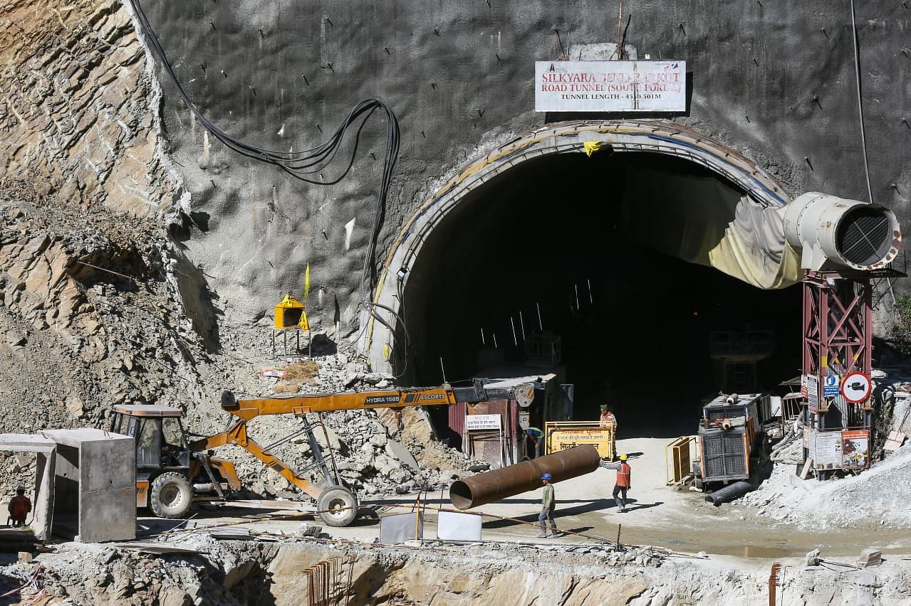 A view of rescue operations at Silkyara Tunnel near Uttarkashi | Suraj Singh Bisht | ThePrint