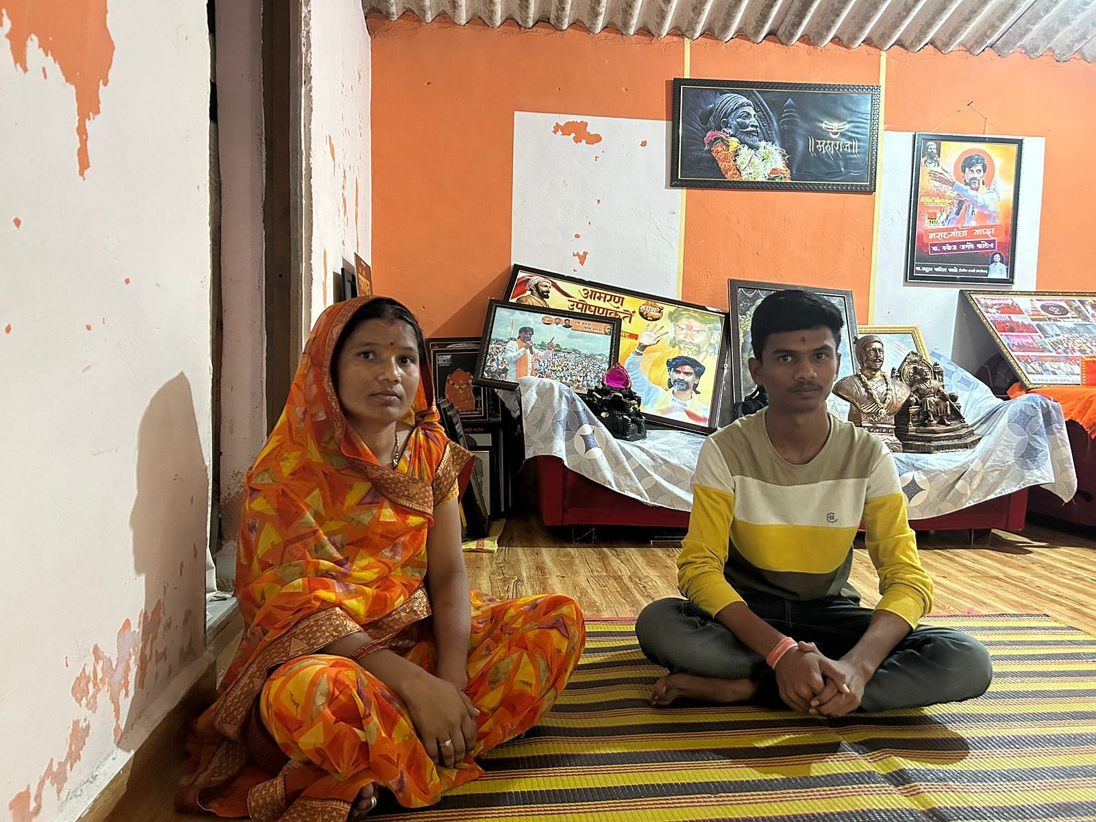 Manoj Jarange-Patil's wife, Sumitra, and son, Shivraj | Photo: Manasi Phadke | ThePrint