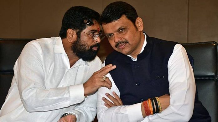 File photo of Devendra Fadnavis with Maharashtra CM Eknath Shinde | ANI