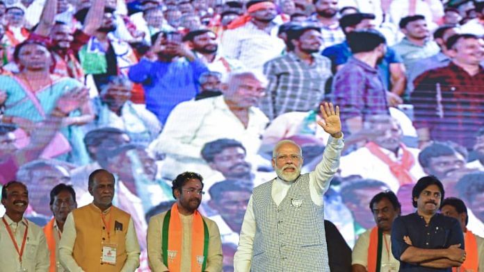 Representational image | File photo of PM Narendra Modi campaigning in poll-bound Telangana | ANI
