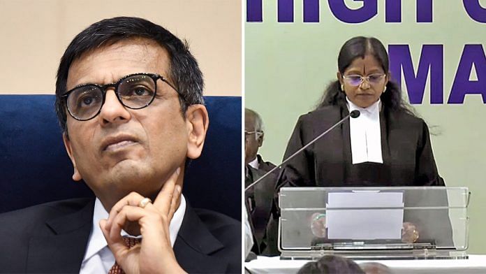 Chief Justice of India D.Y. Chandrachud and Justice Victoria Gowri | ANI file photos