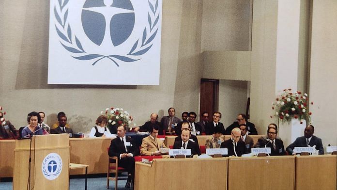 Prime Minister Indira Gandhi addressing the plenary session of the United Nations Conference on Human Environment in Stockholm on 14 June 1972 | Photo: United Nations